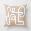 Axyaa Minimal Line Abstract Sun Pattern Plush Pillow Case