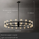 Axyaa Crystal Led Chandeliers - Luxury Gold Hanging Lamps for Living Room