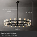 Axyaa Luxury Gold Chandeliers for Living Room in America with Glass Crystals and LED Lighting