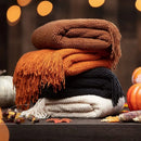 Axyaa Nordic Christmas Blanket: Light Luxury Knitted Throw for Bed or Sofa