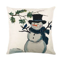 Christmas Decor Pillow Cover 18x18 in Linen Throw - Axyaa Home Decor