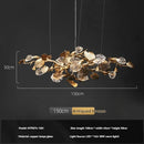 Axyaa Leaf Crystal Chandelier for Dining Room & Bar - Copper Retro Luxury