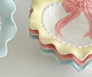 Axyaa Bowknot Dinner Plate for Girls - Heart Design, Ideal for Breakfast, Desserts & Snacks