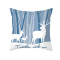 Axyaa Reindeer Print Cushion Cover: Nordic Modern Geometric Design for Home Sofa.