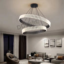 Axyaa Lstre Modern Circle Chandelier for Bright 360° Lighting in Living Room