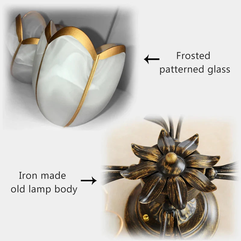 Axyaa Retro Flower Ceiling Light - Elegant European/French Style Lighting Fixtures