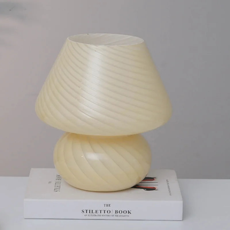 Axya Glass Mushroom Table Lamp for Bedroom and Living Room, Modern Nordic Design