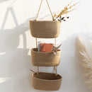 Axyaa 3-Layer Handwoven Wall Hanging Storage Basket - Multiuse Door Storage Pouch