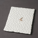Axyaa Ceramic Rectangular White Plate for Western Food - Artistic Design