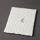 Axyaa White Ceramic Artistic Conception Rectangular Steak Plate