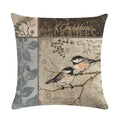 Axyaa Retro Bird Branch Linen Pillow Cover for Home Decor and Comfort