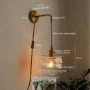 Axyaa Retro LED Wall Lamps, Copper Glass, Indoor Bedroom Bar Bathroom Mirror Light