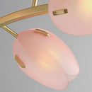 Axyaa Pink Glass Tulip Bud Pendant Chandelier