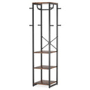 Axyaa Corner Hall Tree Coat Rack with Shelves & Hooks