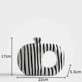 Axyaa Zebra Stripes Ceramic Vase Modern Floral Decor Desk Aesthetic Room Decoration