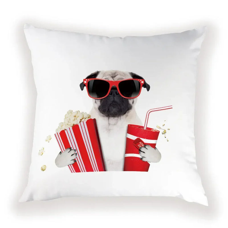 Cute Dog Cat Pillow Cover 45X45CM for Home Decor - Axyaa Brand