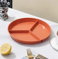 Axyaa Wheat Straw 3-Grid Meal Plate with Vegetable Plate - Breakfast, Salad, Snack Plate