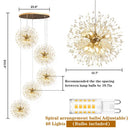 Axyaa Gold Crystal Pendant Lamp Hanging Dinning Lighting for Modern Decor