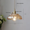 Axyaa Copper LED Glass Pendant Light Fixture Vintage Hanging Lamp
