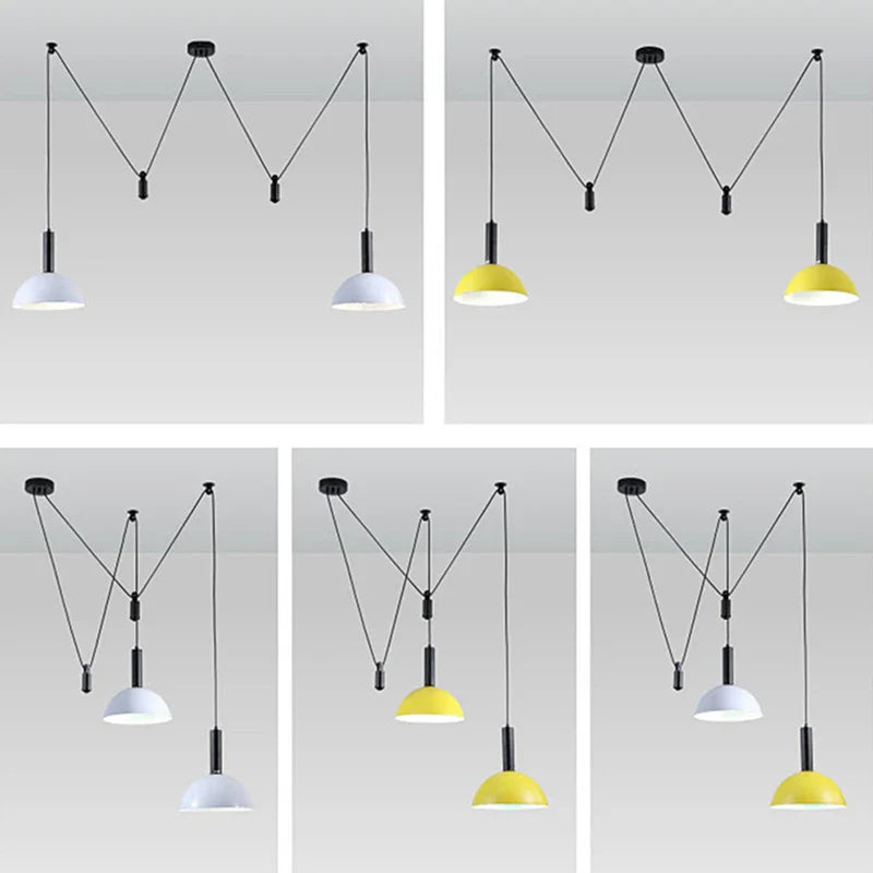Axyaa Nordic Pulley Liftable LED Pendant Light for Dining Room and Kitchen Decor