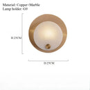 Axyaa Marble Bedroom Bedside Lamp: Minimalist Copper Wall Light for Living Room and Foyer