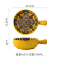 Axyaa Bohemian Enchanting Yellow Flower Ceramic Tableware Set