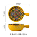 Axyaa Bohemian Enchanting Yellow Flower Ceramic Tableware Set
