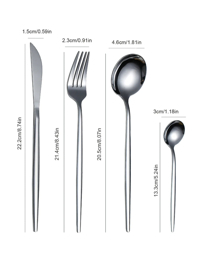 Axyaa 16-Piece Gold Cutlery Set Stainless Steel Tableware Kit