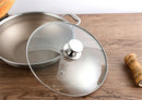Axya Glass Handle Stainless Steel Pot Lid for Frying Pan and Wok