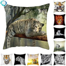 Axyaa Tiger Lion Pillow Case for Home Sofa Decor - Animal Throw Cover