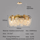 Axyaa Gold Crystal LED Chandeliers for Luxury Living Spaces