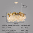 Axyaa Gold Crystal LED Chandelier | Luxury Living Room Lighting Fixture