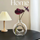Axyaa Geometric Circle Glass Vase for Stylish Flower Arrangements