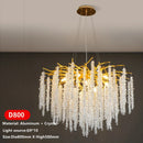 Axyaa Nordic Crystal Tassel Chandelier for Living Room: Luxury Indoor Ceiling Pendant Lights