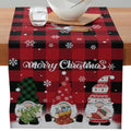 Axyaa Christmas Table Runner with Festive Gnome Tree Snowman Design