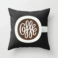 Axyaa Coffee Print Polyester Throw Pillow Case for Home Sofa Chair Decor