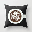 Axyaa Coffee Print Polyester Throw Pillow Case for Home Sofa Chair Decor