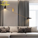 Axyaa Double Head Swing Arm Wall Lamp LED E27 Black/White/Gold Bedroom Living Room