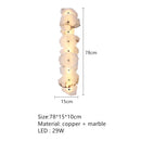 Axyaa Marble LED Wall Lamp Copper Sconce for Parlor Bedroom