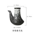 Axyaa Ceramic Oil Jar with Lid for Kitchen, Small Oil Bottle for Soy Sauce & Vinegar