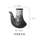Axyaa Ceramic Oil Jar with Lid for Kitchen, Small Oil Bottle for Soy Sauce & Vinegar