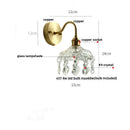 Axyaa Nordic LED Wall Light with Pull Chain Switch, Crystal Glass Copper Lamp