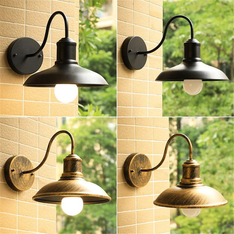 Rustic Black Gooseneck Outdoor Barn Light by Axyaa