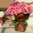 Axyaa Ceramic Vase Ribbon Bouquet Home Decoration Floral Arrangement Bridal Bouquet