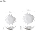Axyaa White Ceramic Plate Set for Dining and Kitchen, Irregular Design, Durable Structure