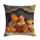 Axyaa Floral Print Linen Pillowcase 45*45cm for Home Decor
