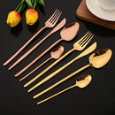 Axyaa 6Pcs Dinner Fork Set Stainless Steel Silverware Cutlery Mirror Flatware