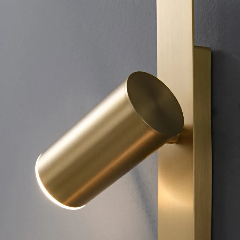 Axyaa Nordic Copper LED Wall Lamp for Customized Hotel Living Room