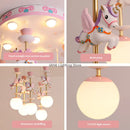 Axyaa Unicorn Cartoon Pendant Lamp for Children's Room LED Ceiling Light