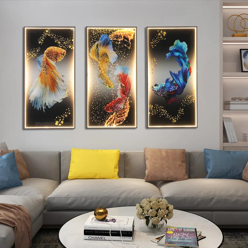 Axyaa Fish LED Wall Lamp Set for Modern Home Decor